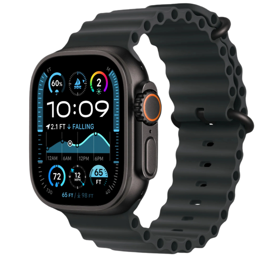 Apple Watch Ultra 2 (GPS+Cellular) 49mm Titanium Case with Black Ocean Band - Black - (2024)